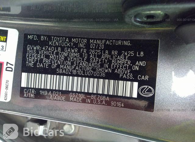 Car Image 2020 LEXUS ES 350