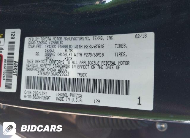 Car Image 2018 TOYOTA TUNDRA