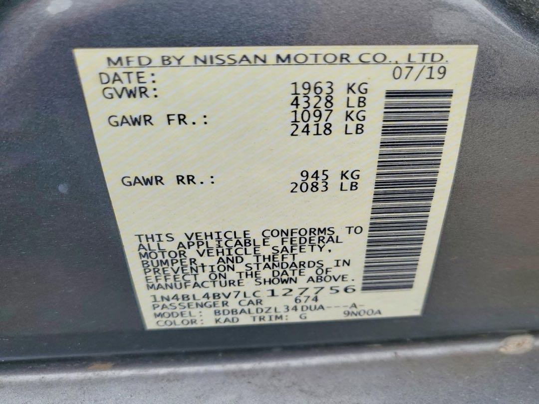 Car Image 2020 NISSAN ALTIMA