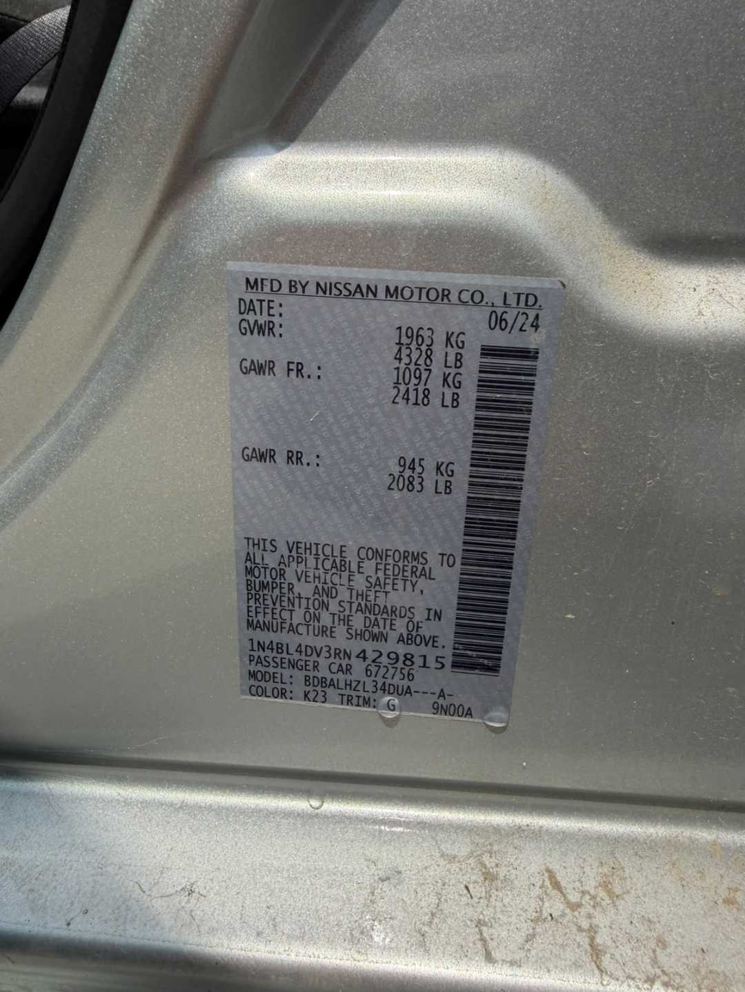 Car Image 2024 NISSAN ALTIMA