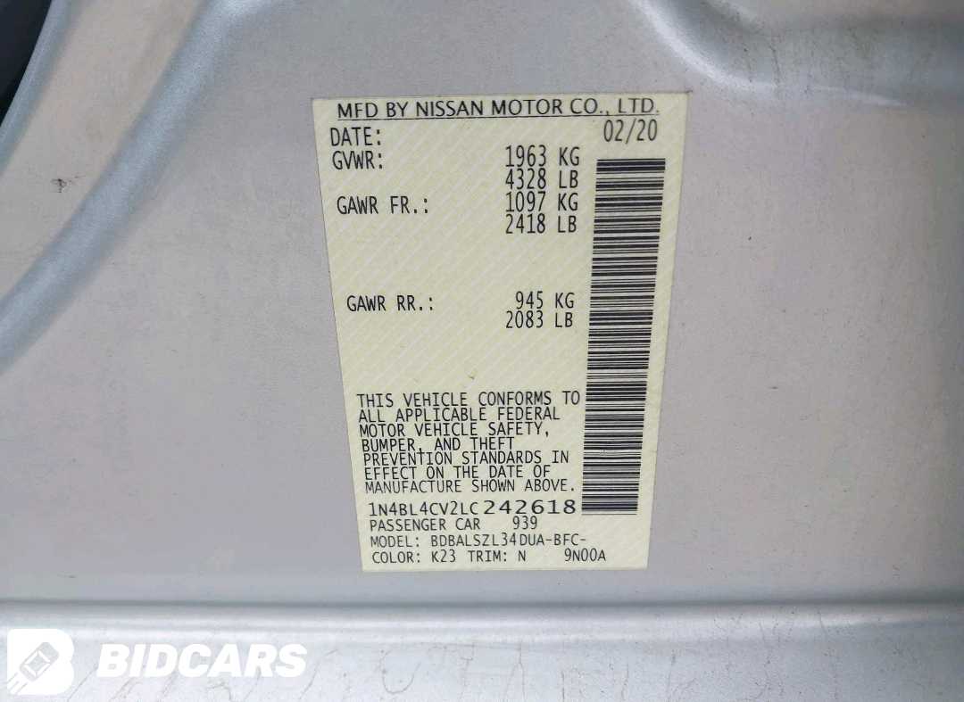 Car Image 2020 NISSAN ALTIMA