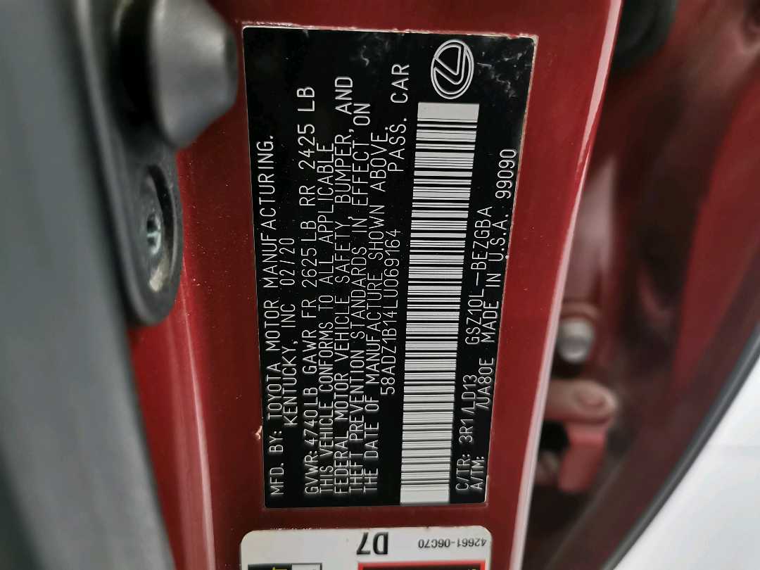 Car Image 2020 LEXUS ES 350