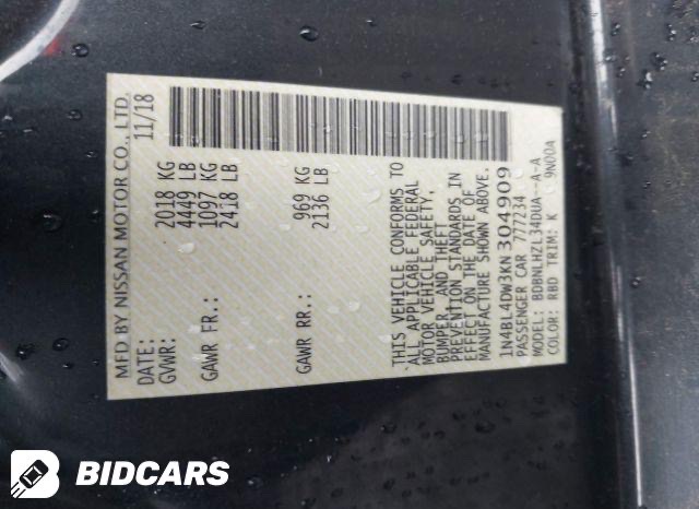 Car Image 2019 NISSAN ALTIMA