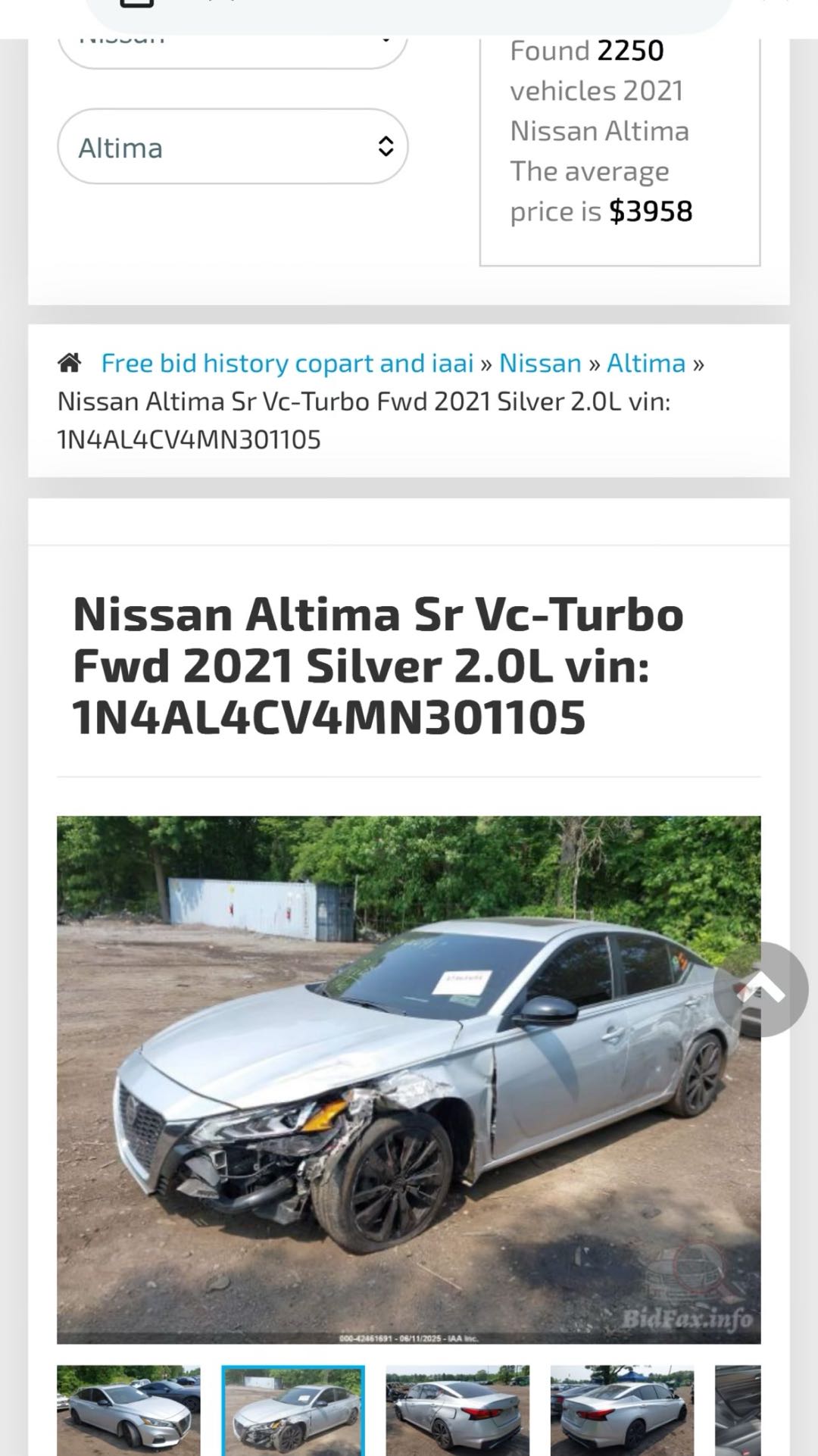 Car Image 2021 NISSAN ALTIMA SR