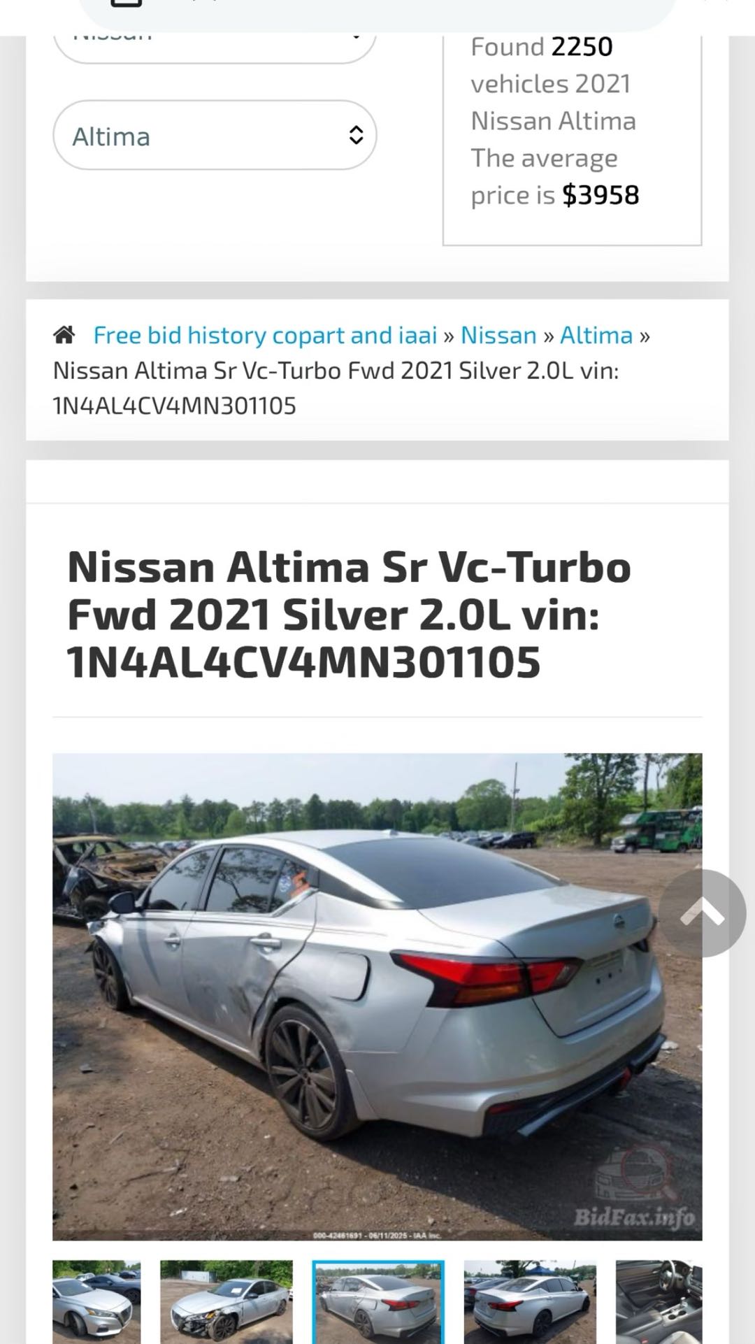 Car Image 2021 NISSAN ALTIMA SR