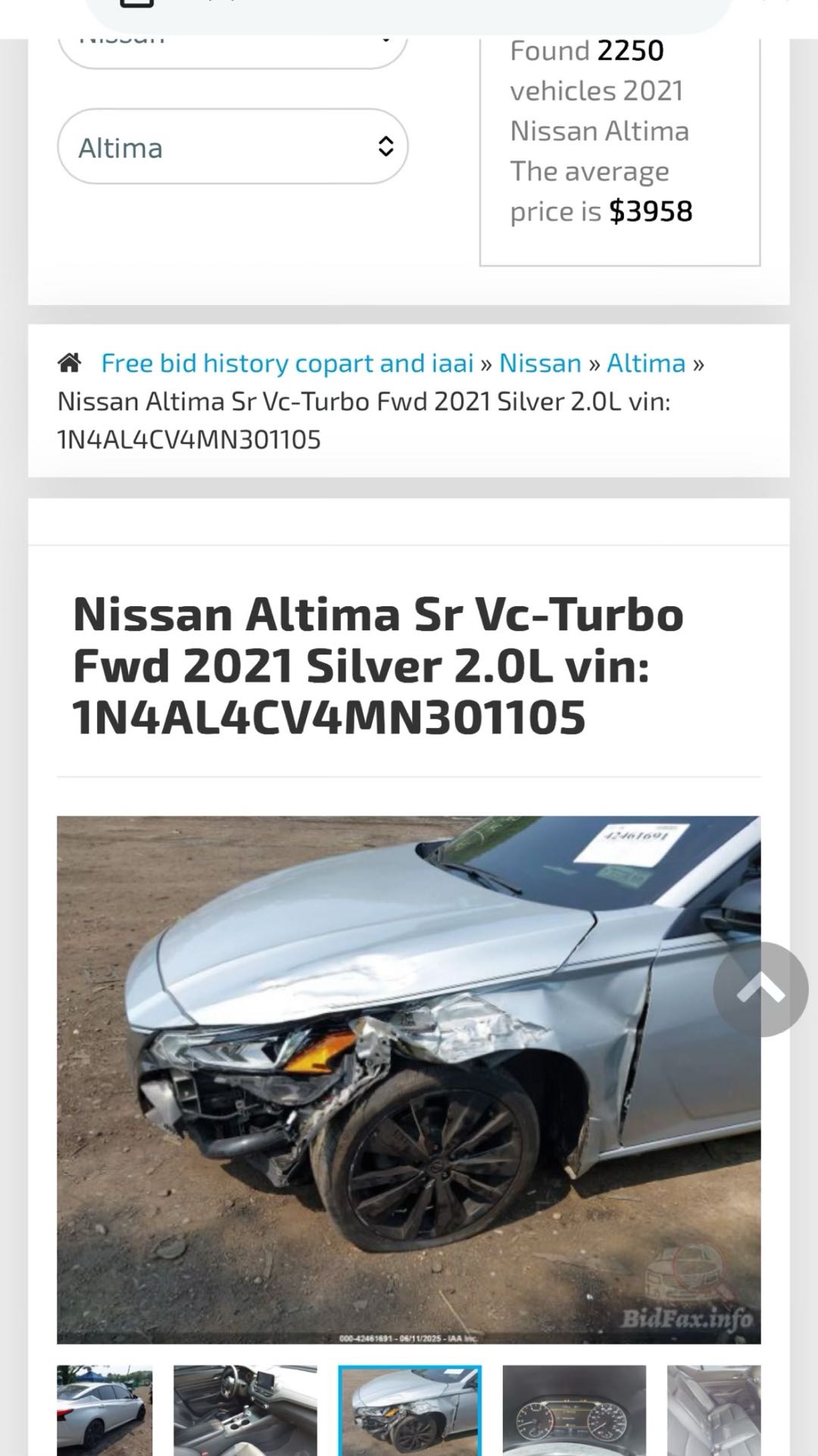 Car Image 2021 NISSAN ALTIMA SR