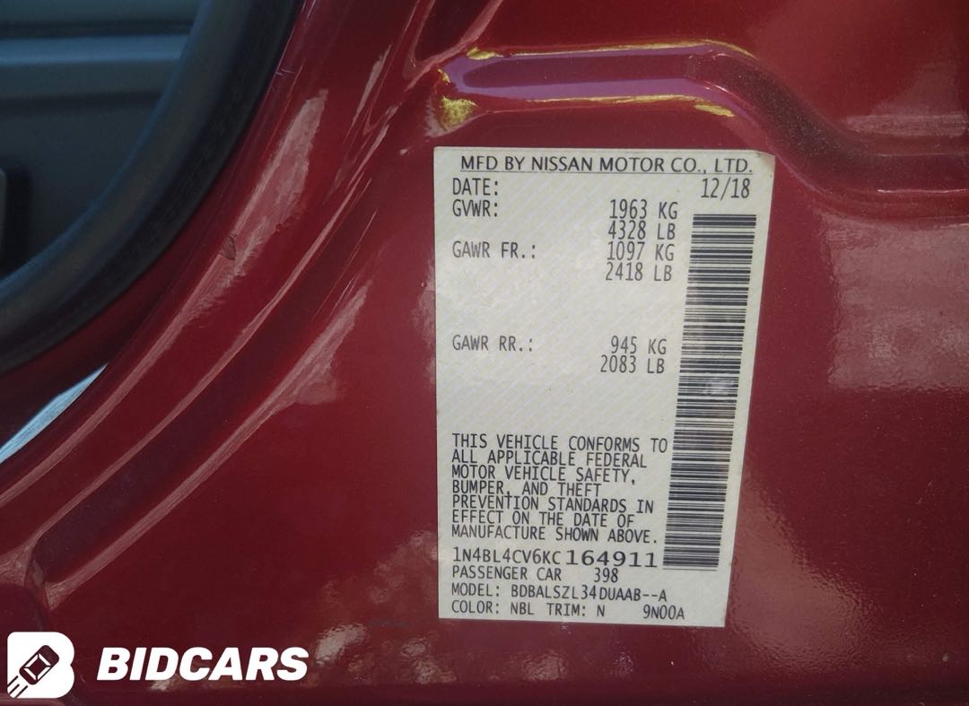 Car Image 2019 NISSAN ALTIMA