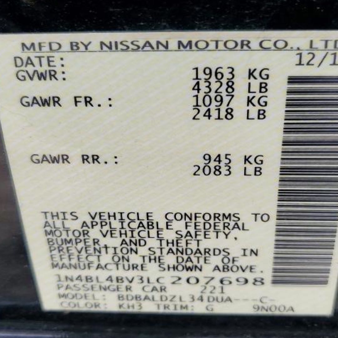 Car Image 2020 NISSAN ALTIMA
