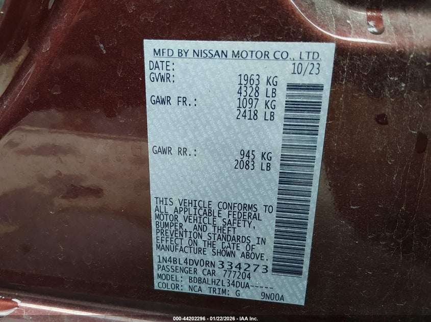 Car Image 2024 NISSAN ALTIMA