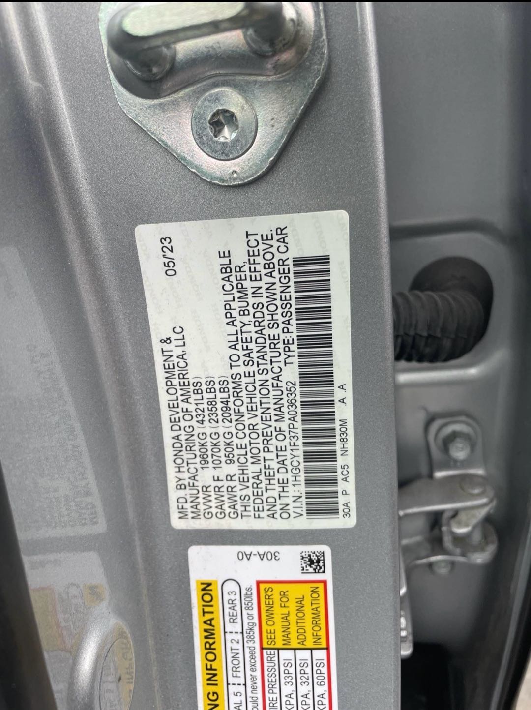 Car Image 2023 HONDA ACCORD