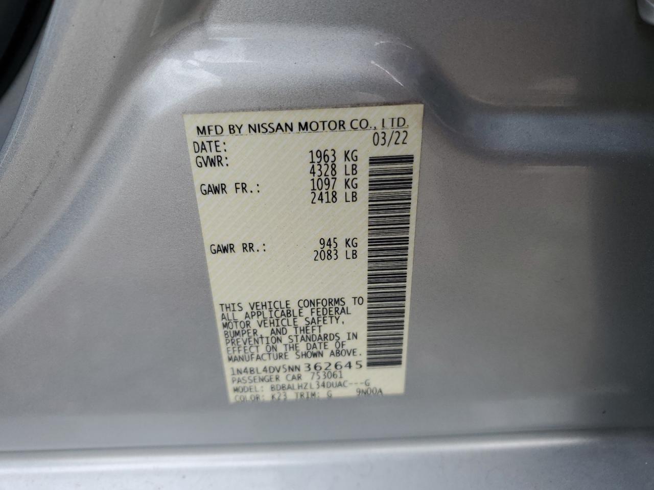 Car Image 2022 NISSAN ALTIMA