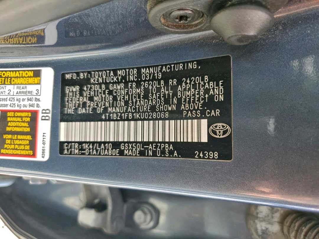 Car Image 2019 TOYOTA AVALON