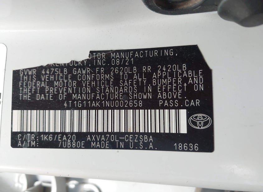 Car Image 2022 TOYOTA CAMRY