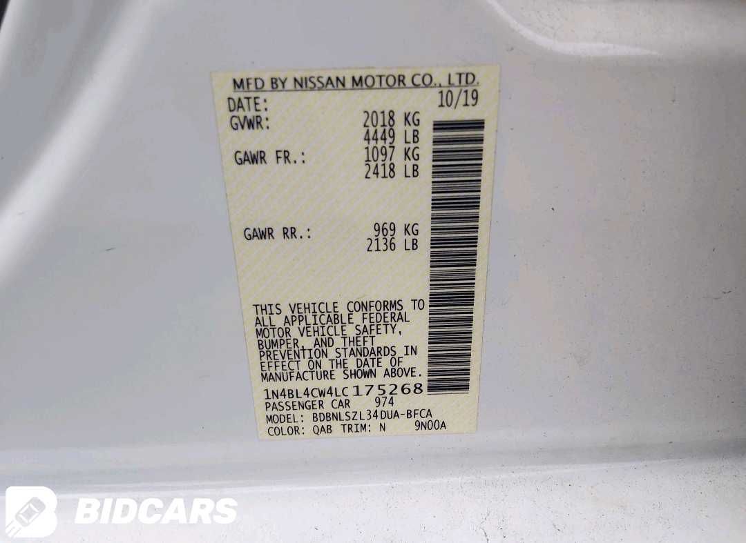 Car Image 2020 NISSAN ALTIMA