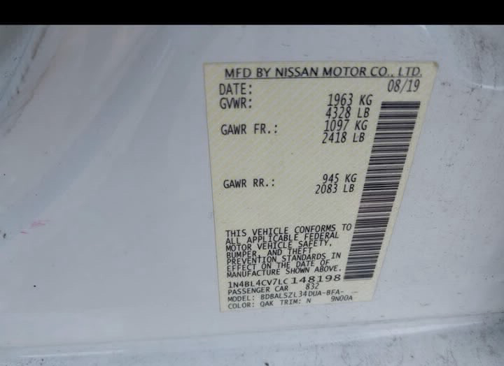 Car Image 2020 NISSAN ALTIMA