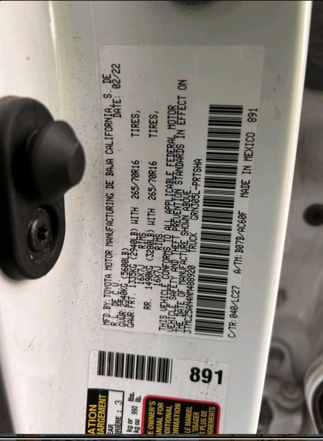 Car Image 2022 TOYOTA TACOMA TRD OFF ROAD