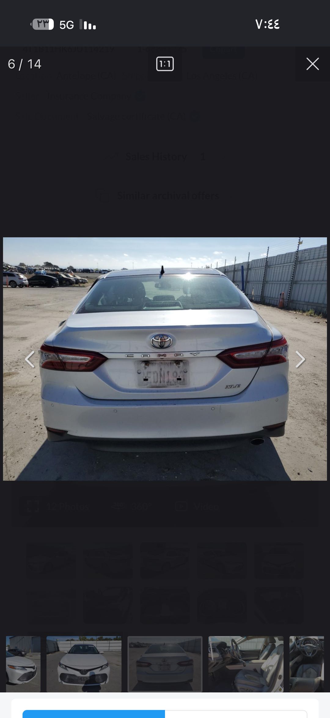 Car Image 2019 TOYOTA CAMRY XLE