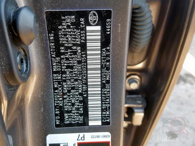 Car Image 2016 TOYOTA CAMRY SE