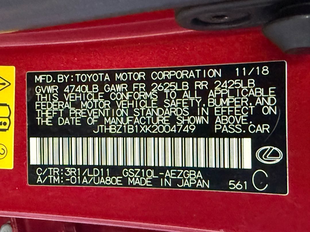 Car Image 2019 LEXUS ES 350