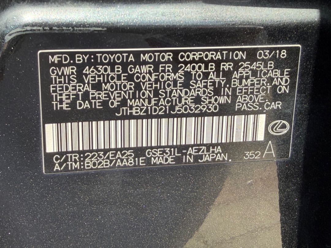 Car Image 2018 LEXUS IS 350