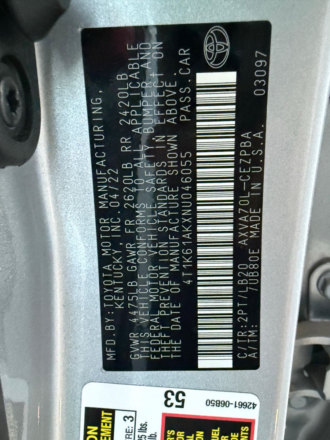 Car Image 2022 TOYOTA CAMRY XSE