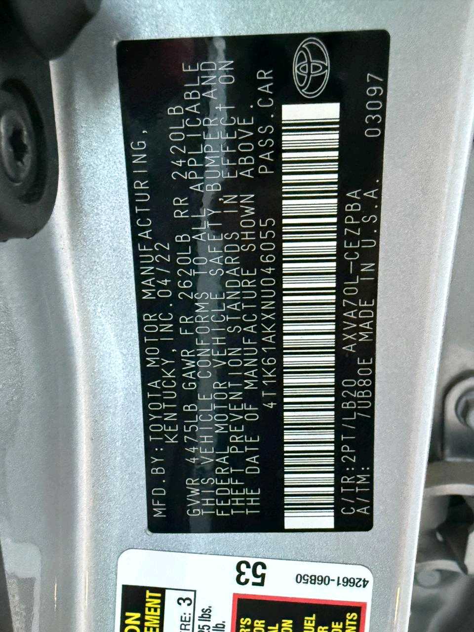 Car Image 2022 TOYOTA CAMRY XSE