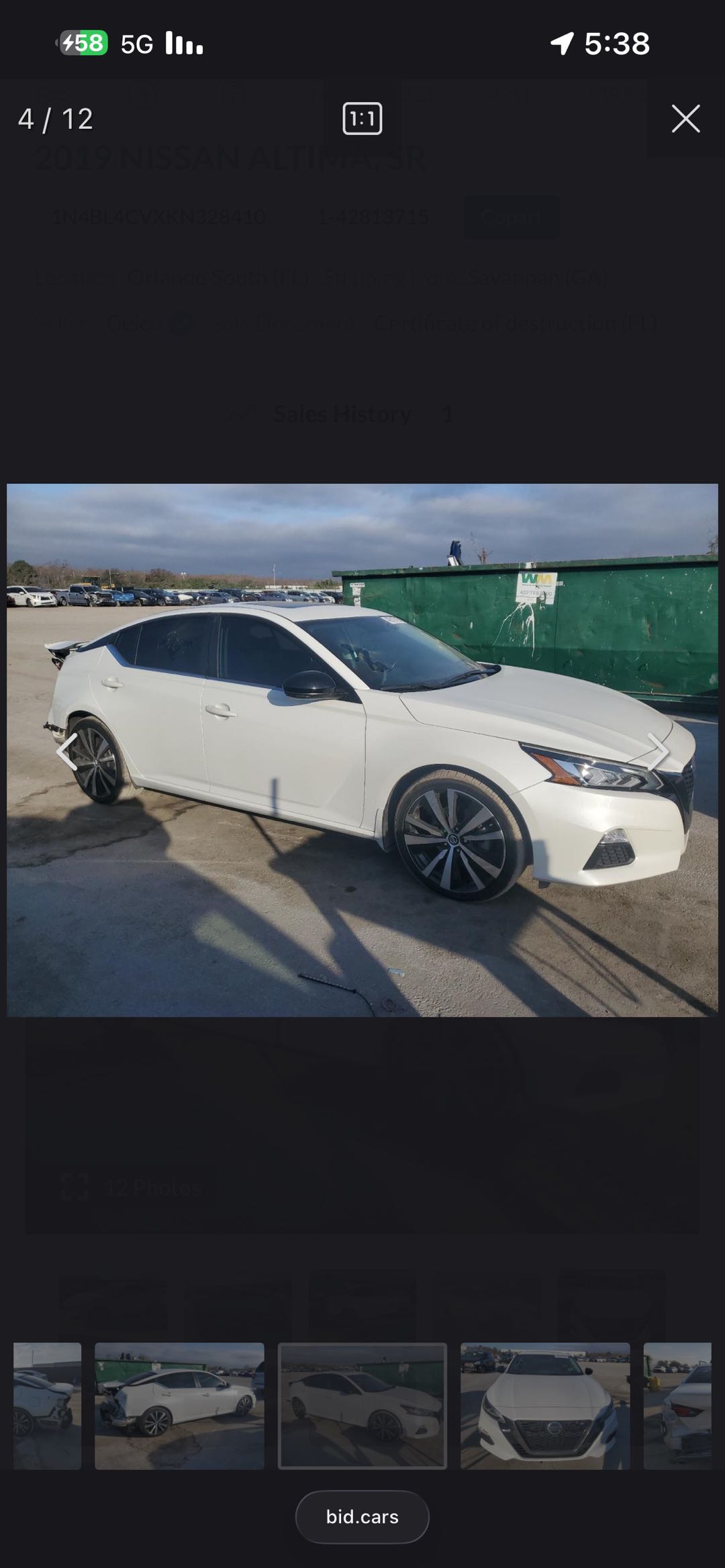 Car Image 2019 NISSAN ALTIMA SR