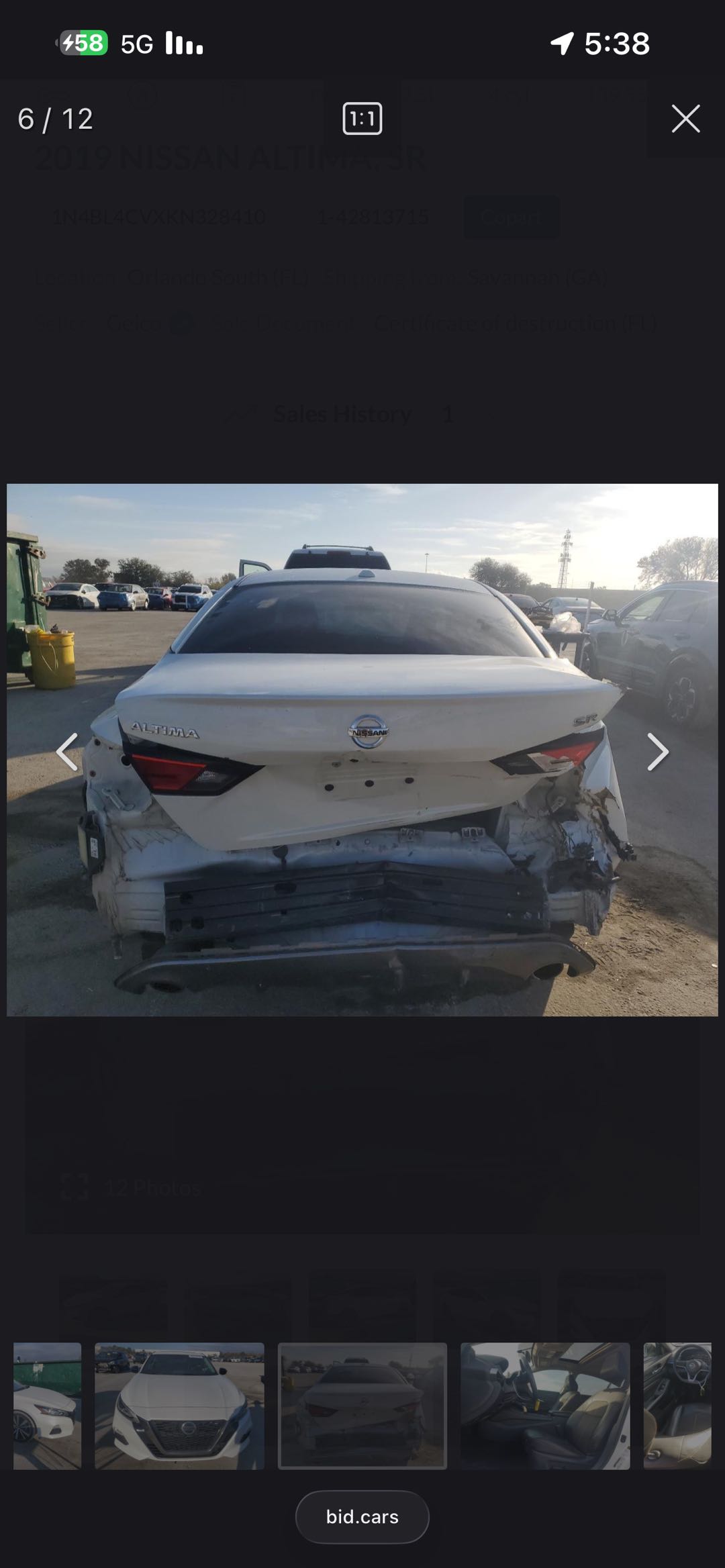 Car Image 2019 NISSAN ALTIMA SR