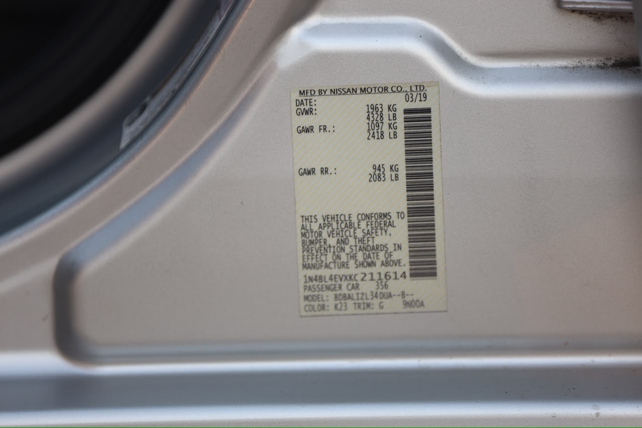 Car Image 2019 NISSAN ALTIMA SL