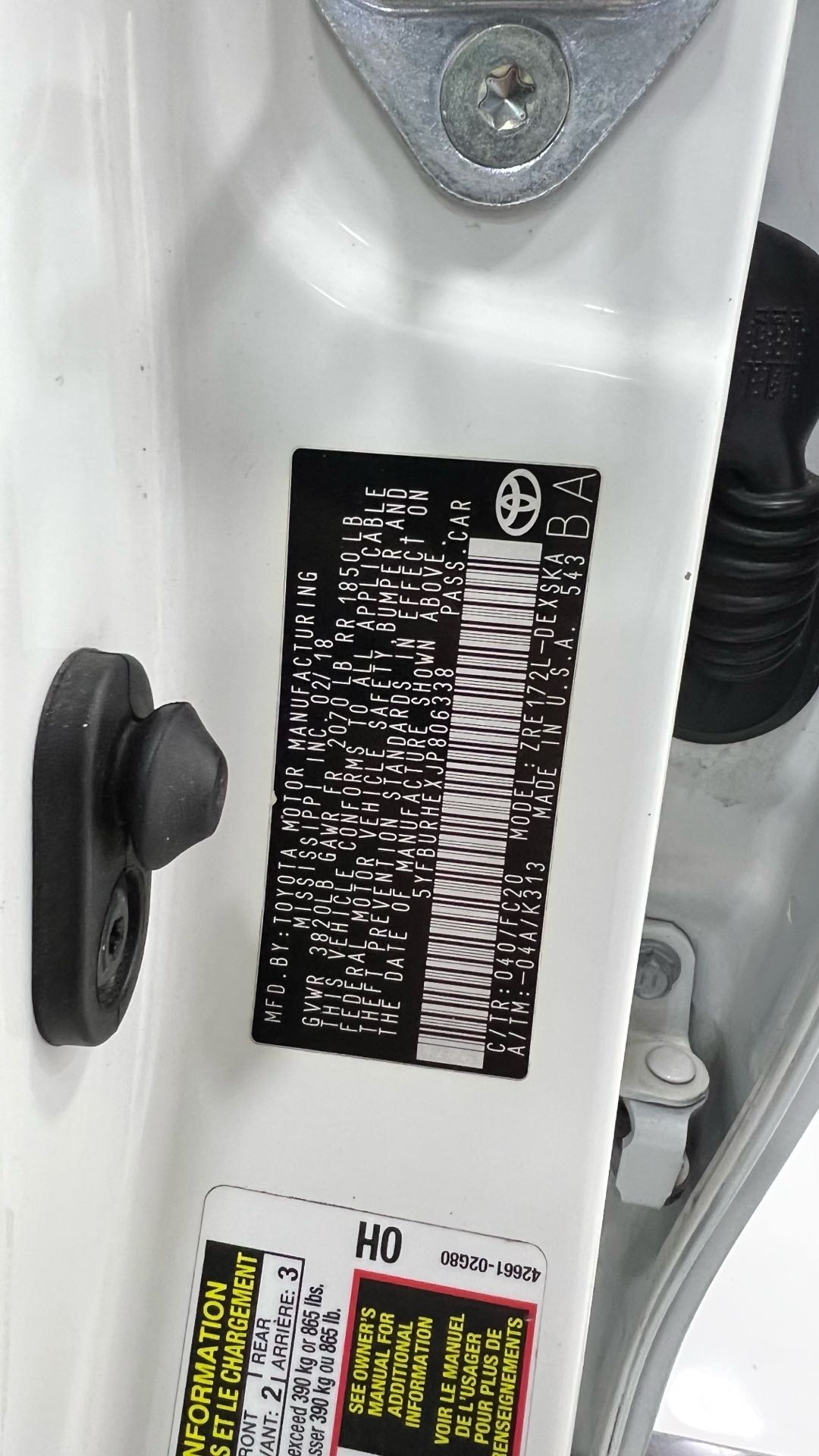 Car Image 2018 TOYOTA COROLLA SE