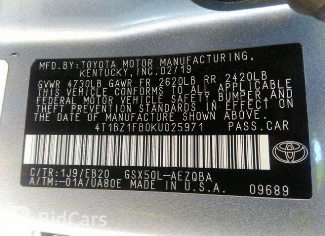 Car Image 2019 TOYOTA AVALON XSE