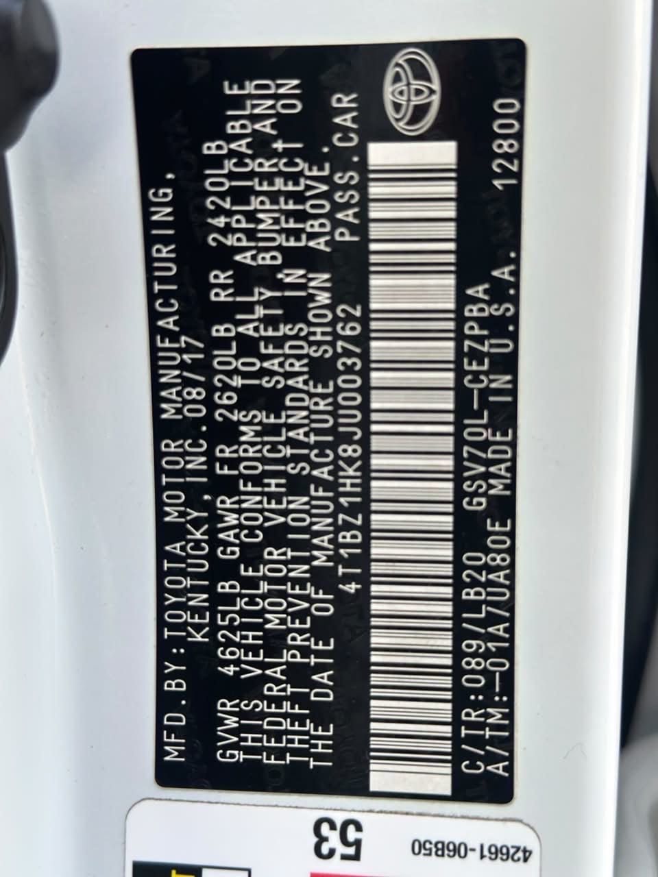 Car Image 2018 TOYOTA CAMRY XSE