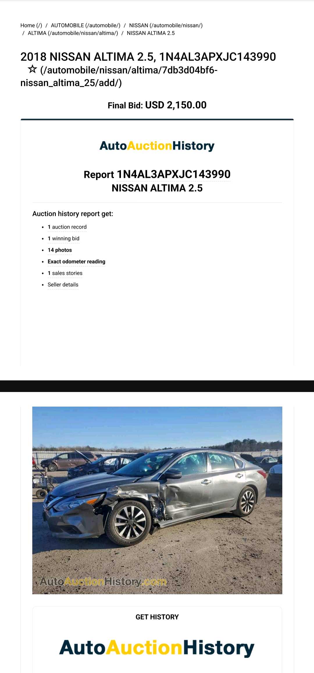 Car Image 2018 NISSAN ALTIMA SV