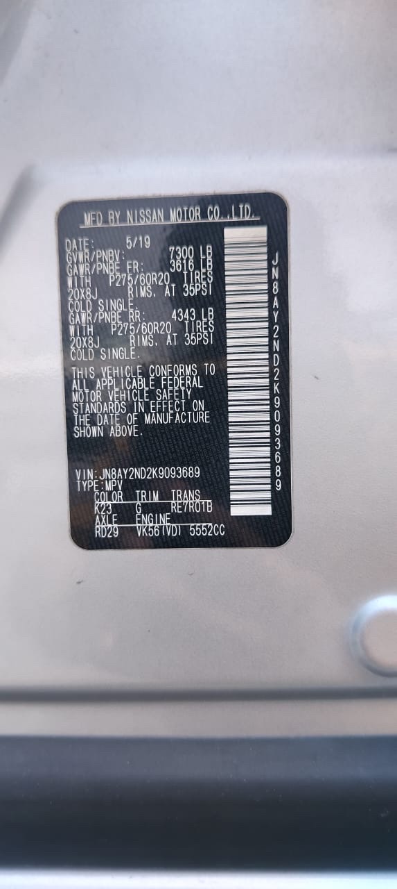Car Image 2019 NISSAN PATROL 