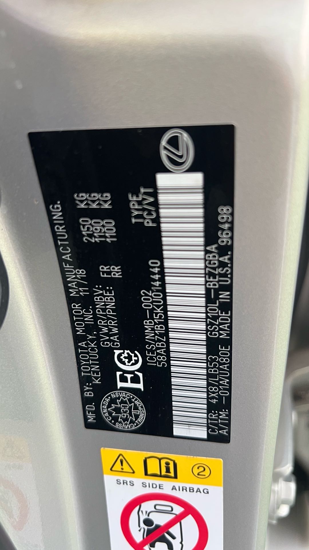 Car Image 2019 LEXUS ES 350
