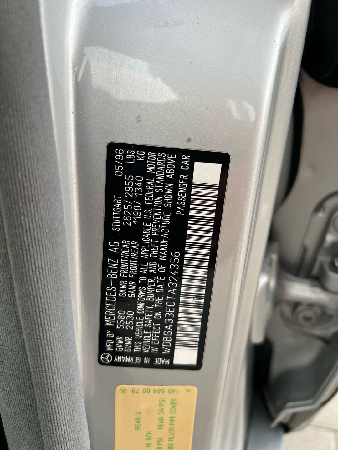 Car Image 1996 MERCEDES S Class 320