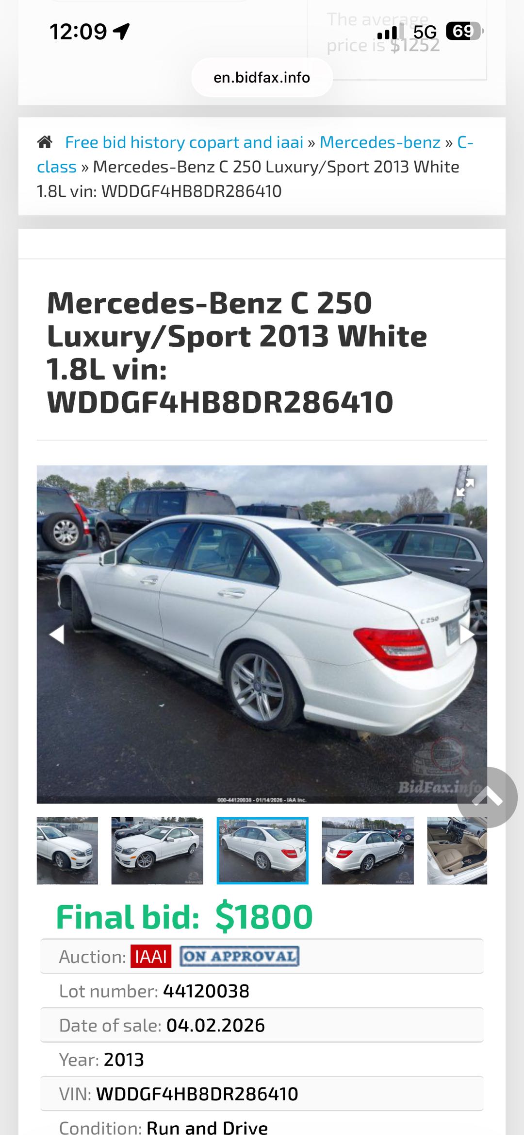 Car Image 2013 MERCEDES C Class 250