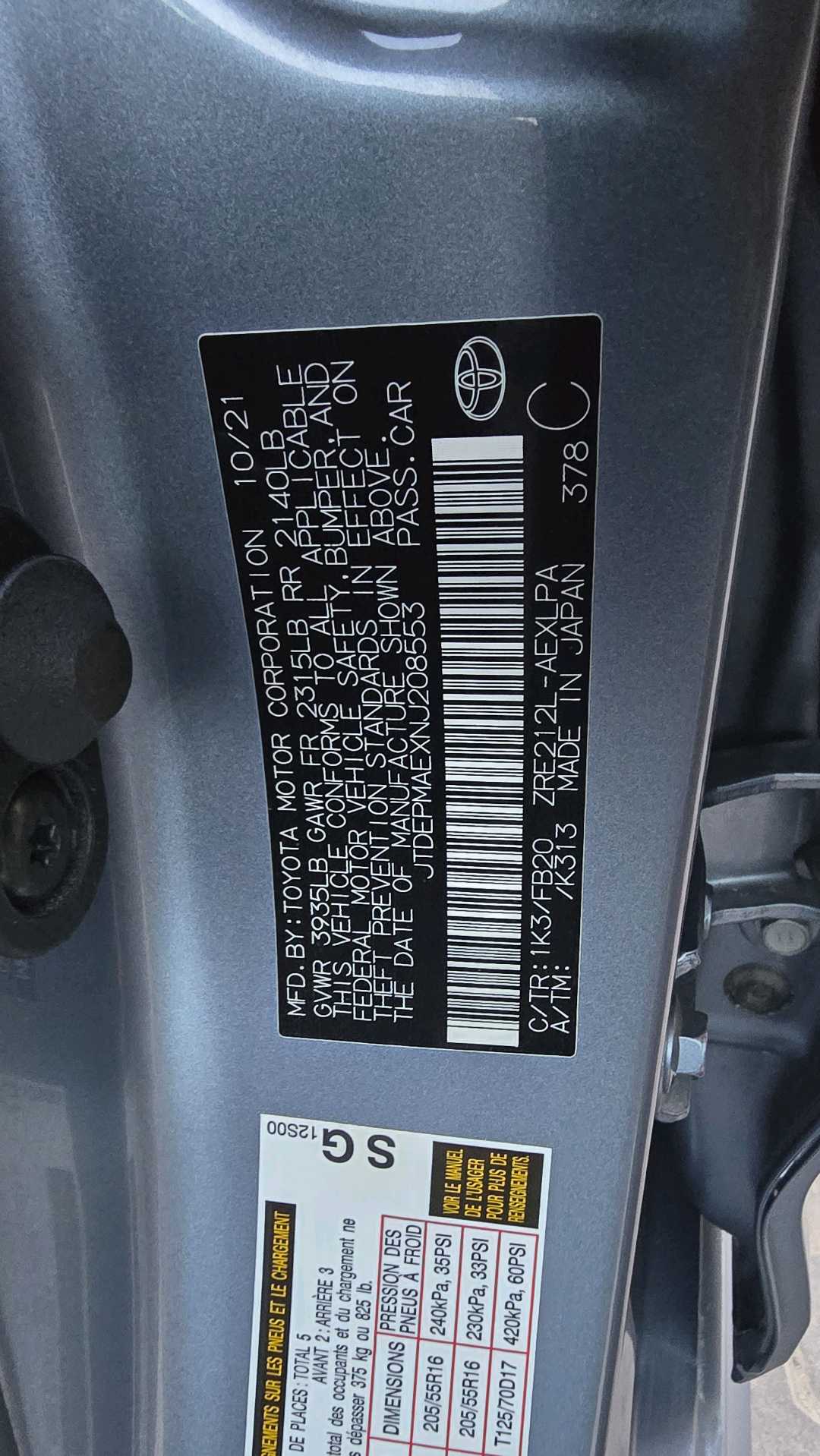 Car Image 2022 TOYOTA COROLLA L