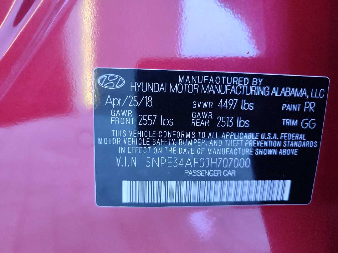 Car Image 2018 HYUNDAI SONATA LIMITED
