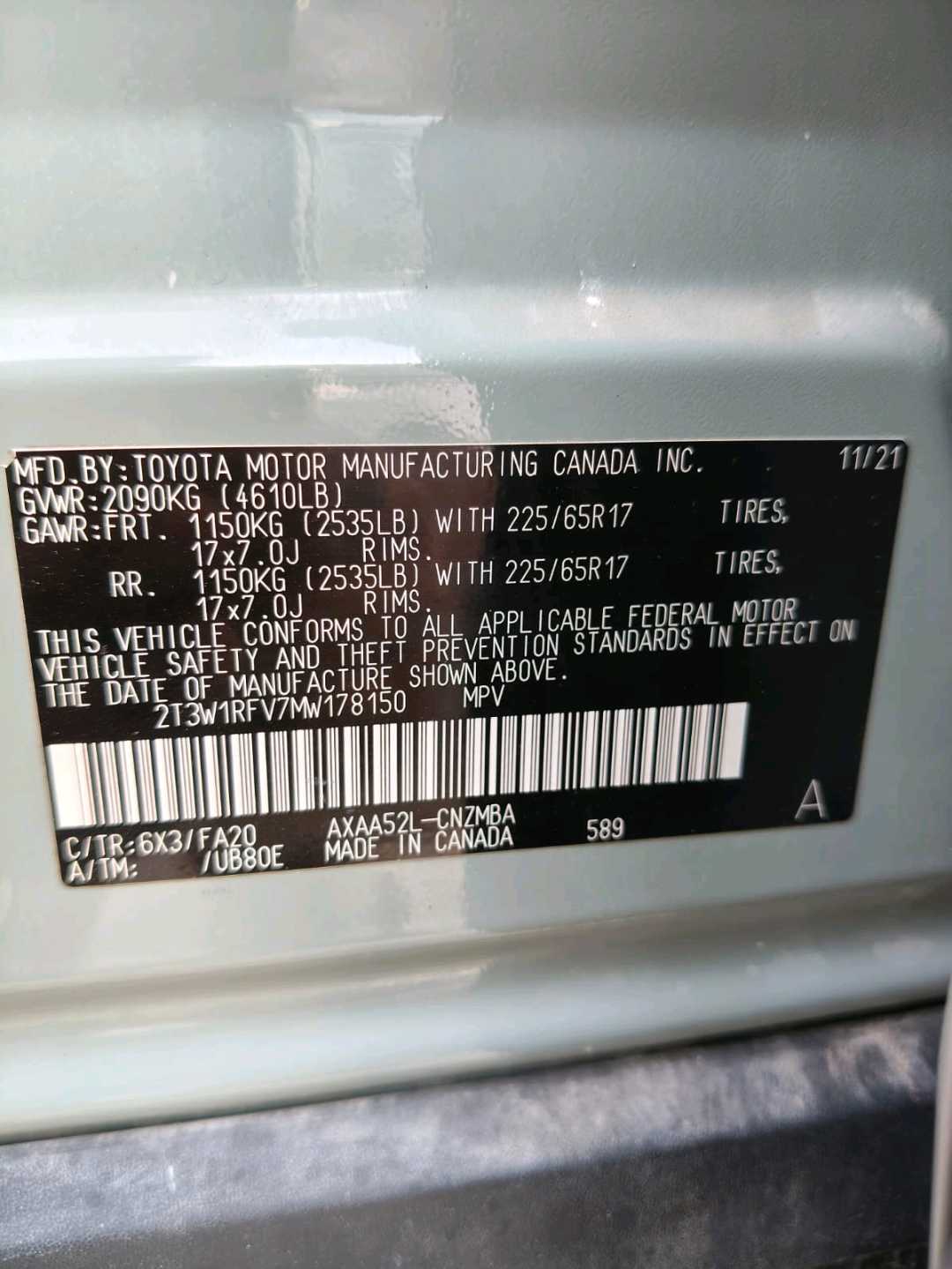 Car Image 2021 TOYOTA RAV4 XLE