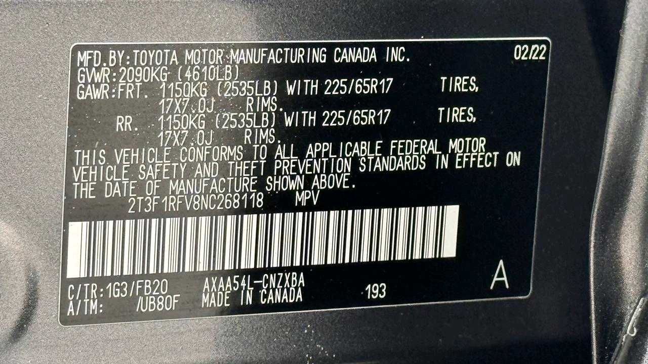 Car Image 2022 TOYOTA RAV4 LE
