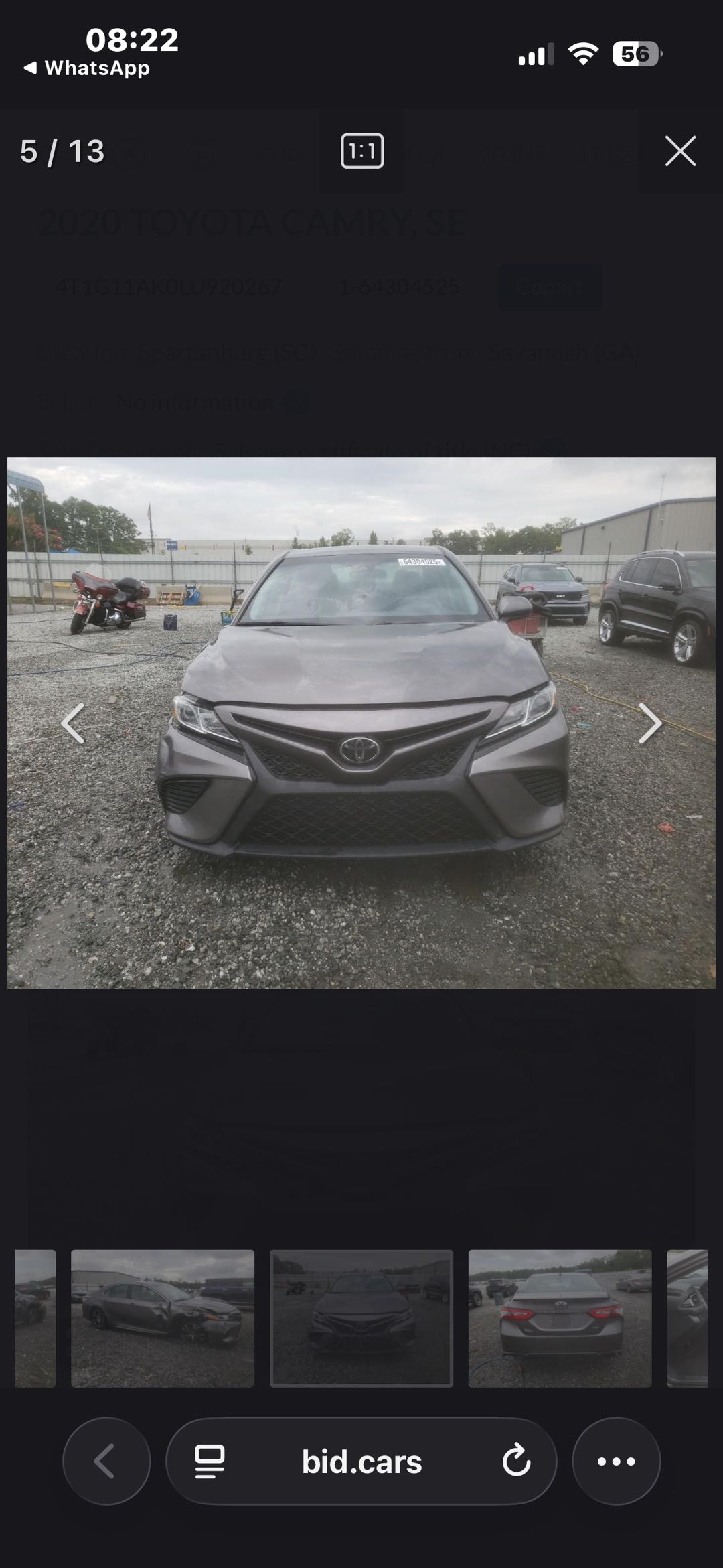 Car Image 2020 TOYOTA CAMRY SE