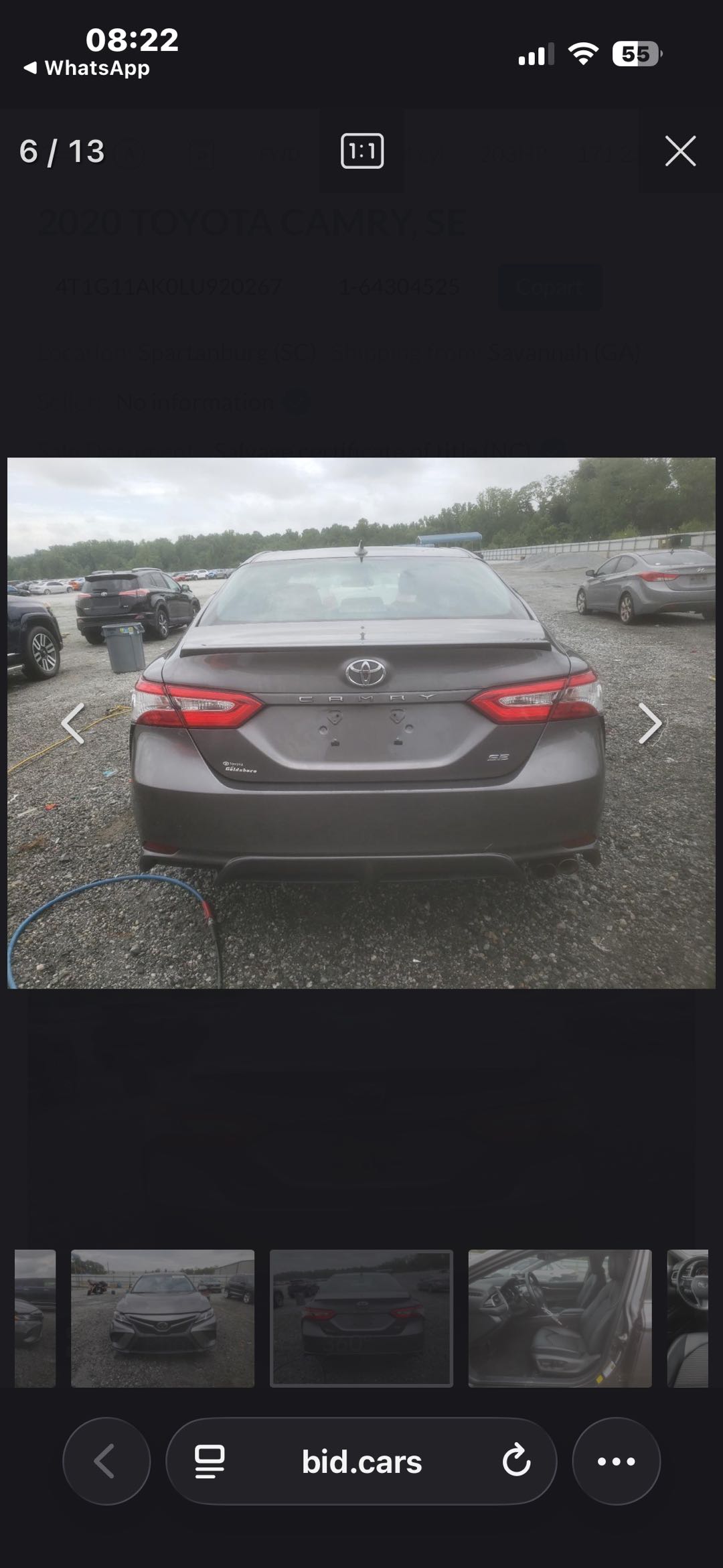 Car Image 2020 TOYOTA CAMRY SE
