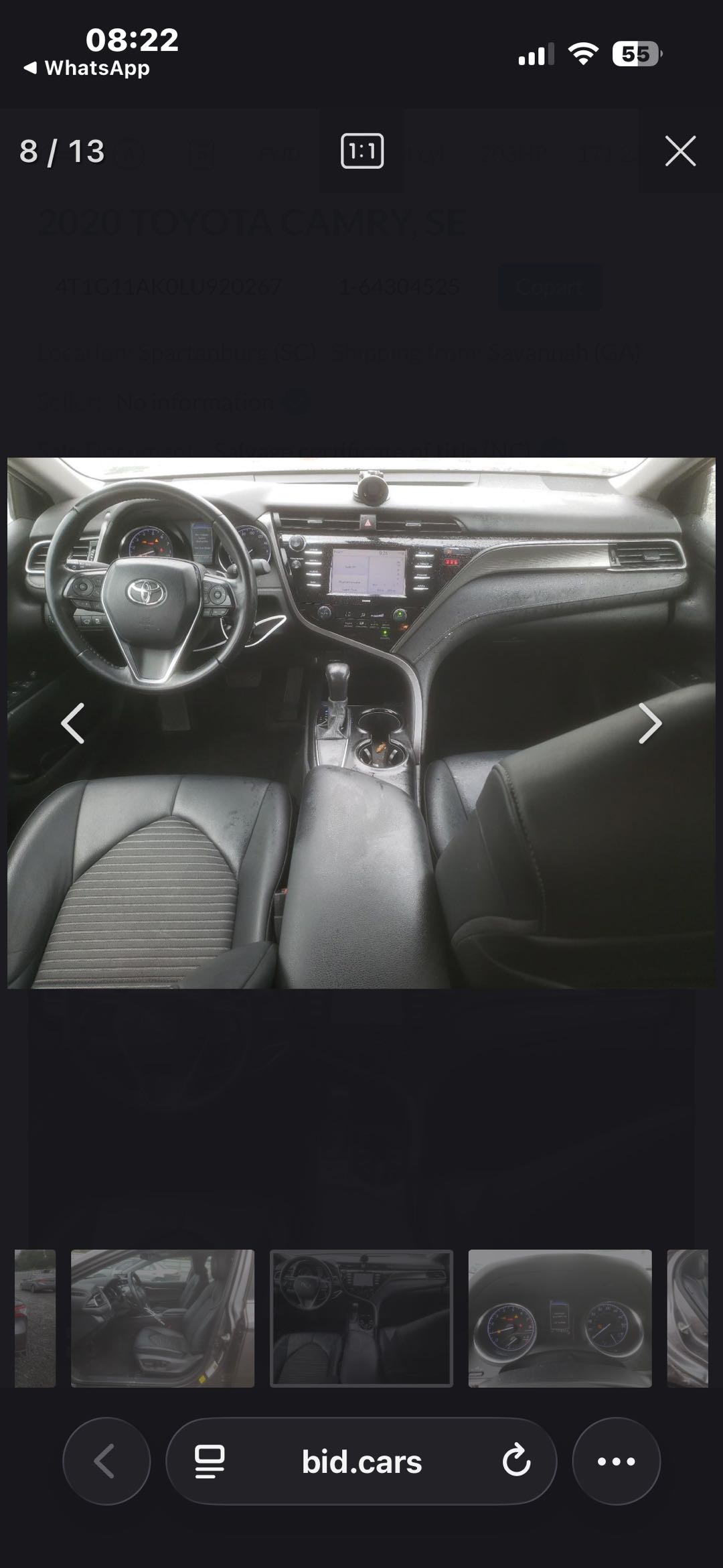 Car Image 2020 TOYOTA CAMRY SE