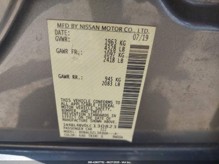 Car Image 2020 NISSAN ALTIMA