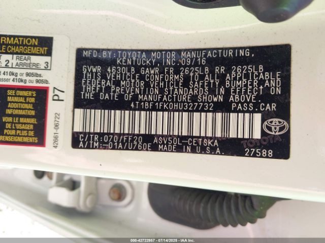 Car Image 2017 TOYOTA CAMRY