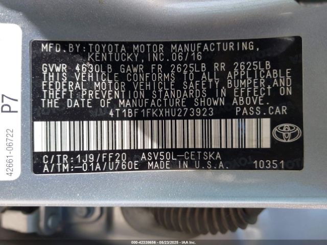 Car Image 2017 TOYOTA CAMRY