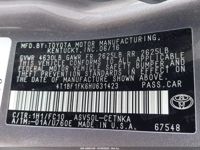 Car Image 2017 TOYOTA CAMRY
