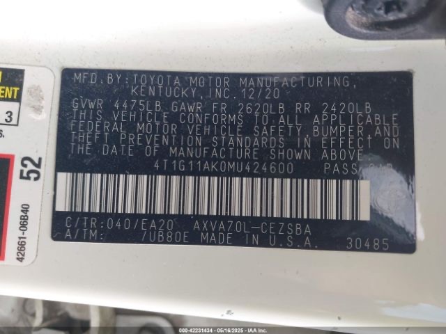 Car Image 2021 TOYOTA CAMRY