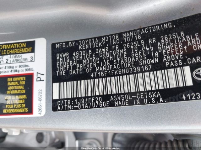 Car Image 2017 TOYOTA CAMRY